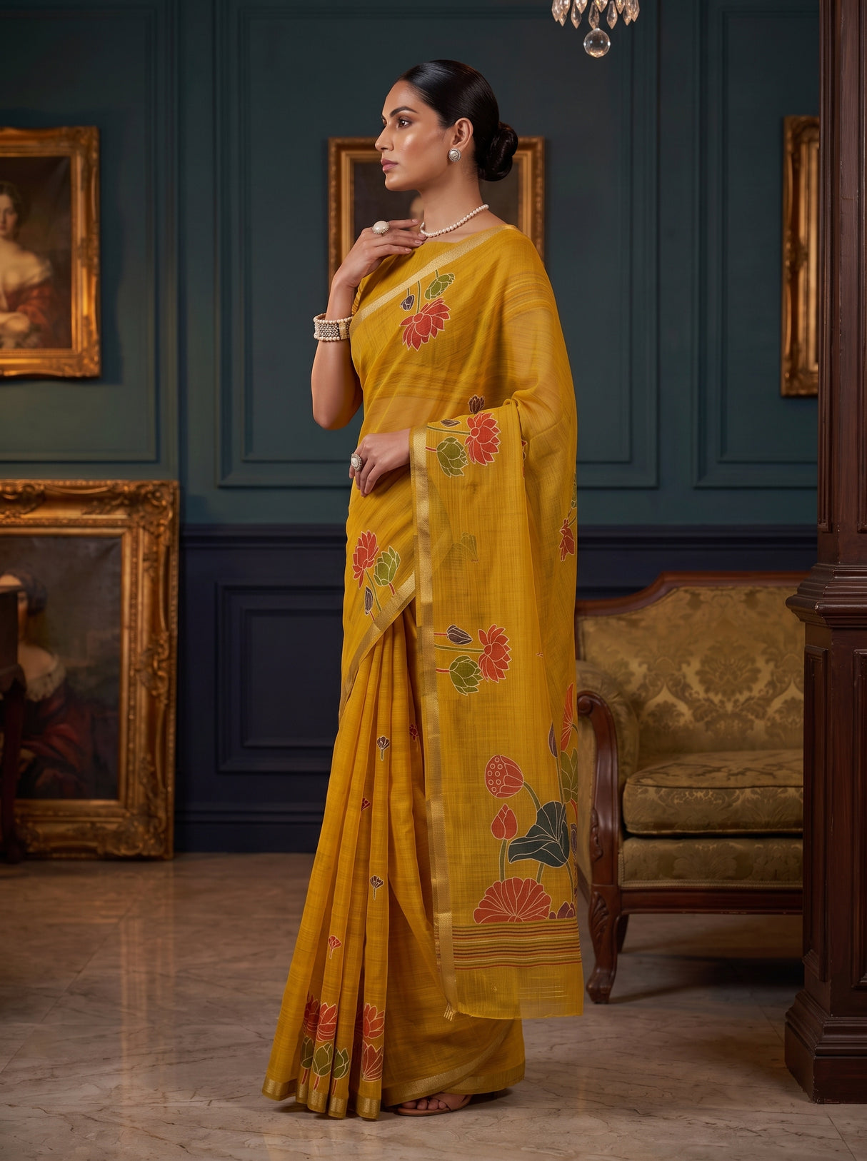 MIMOSA Gold Saree Saree — pose 3 styling detail
