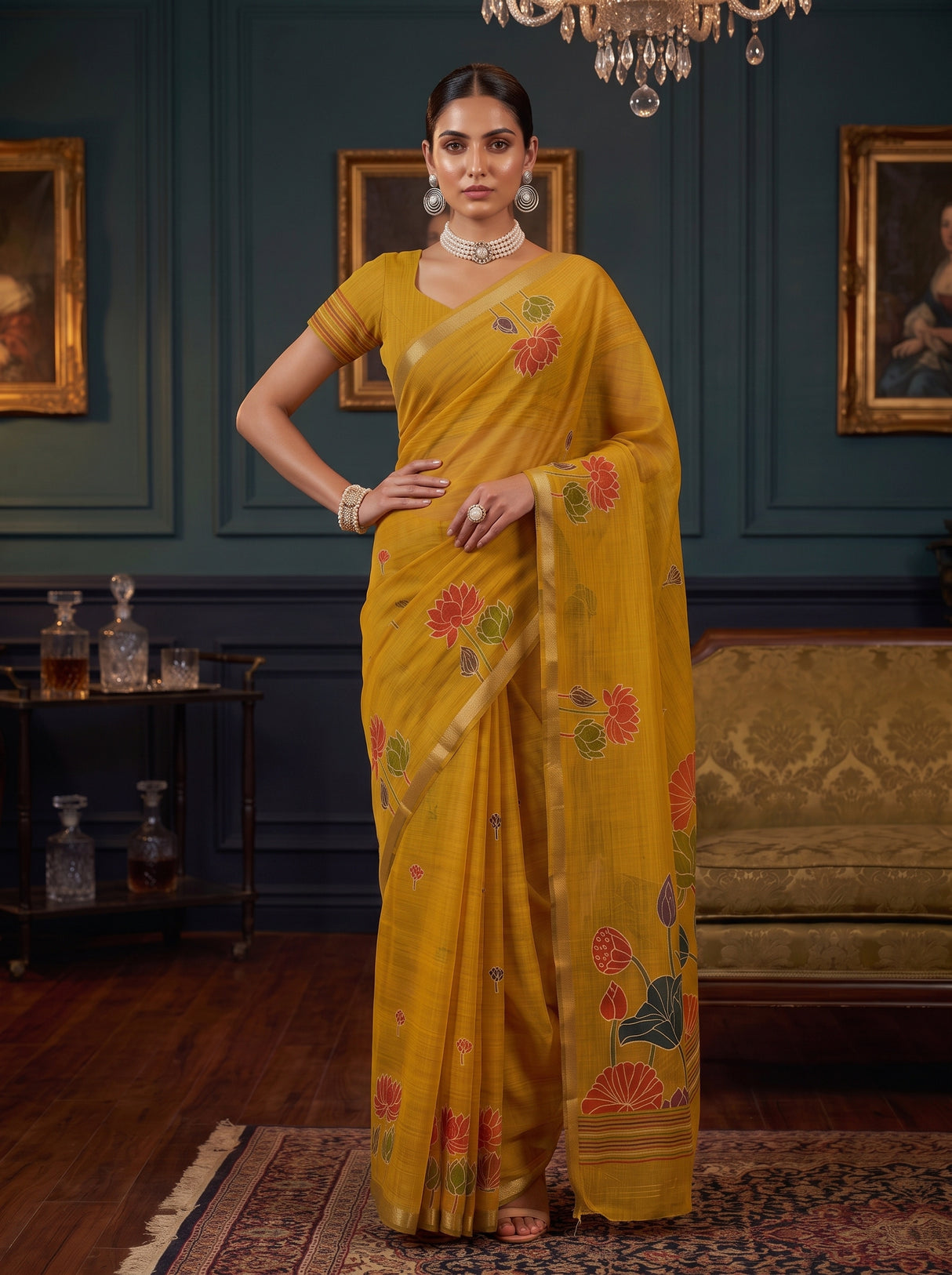 MIMOSA Gold Saree Saree — pose 4 styling detail