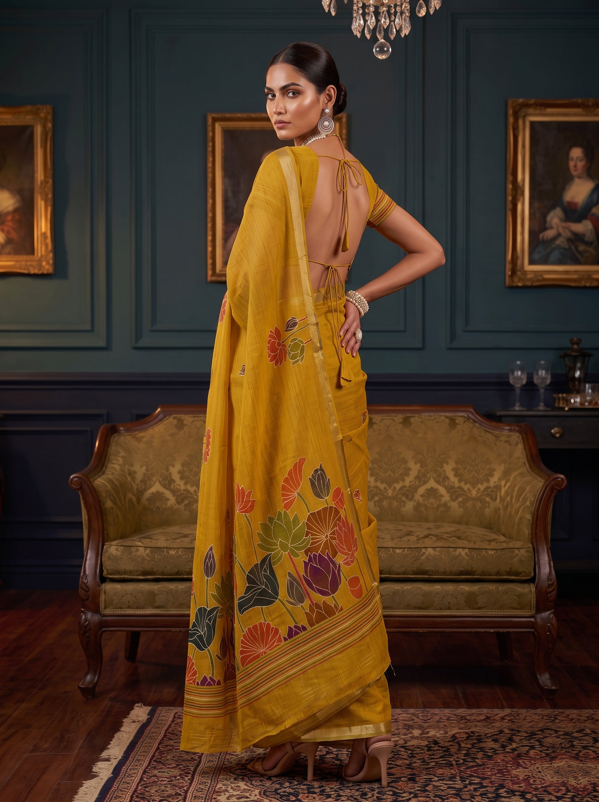 MIMOSA Gold Saree Saree — pose 7 styling detail