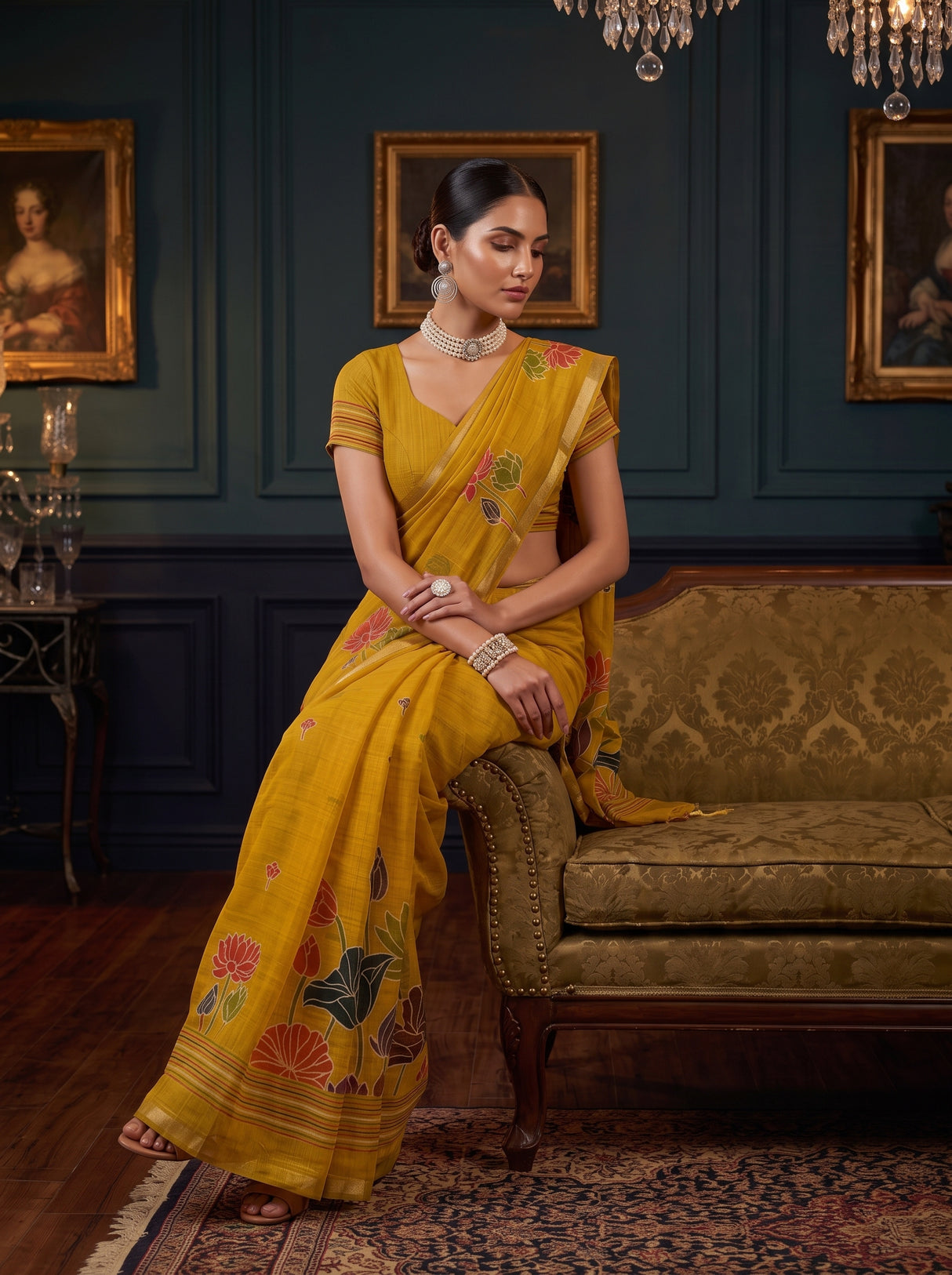 MIMOSA Gold Saree Saree — pose 8 styling detail
