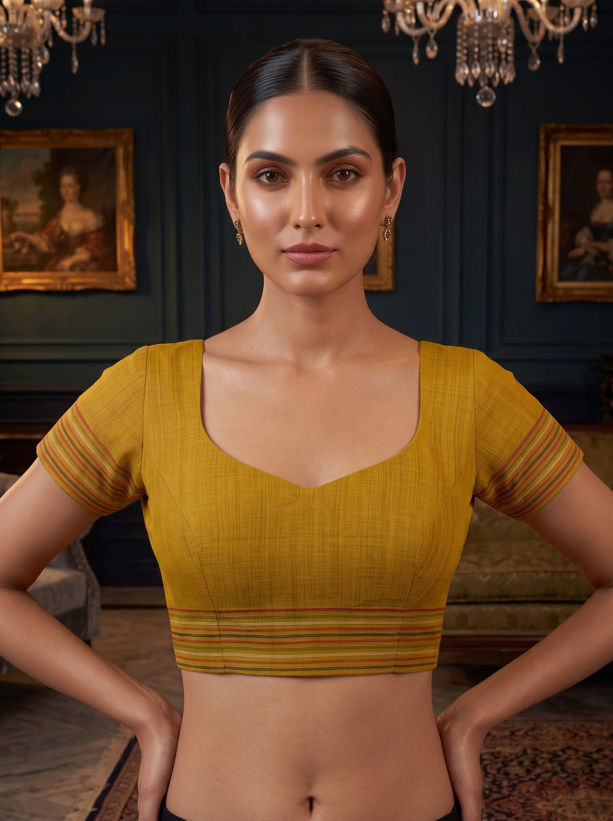 MIMOSA Gold Saree Saree — blouse close-up