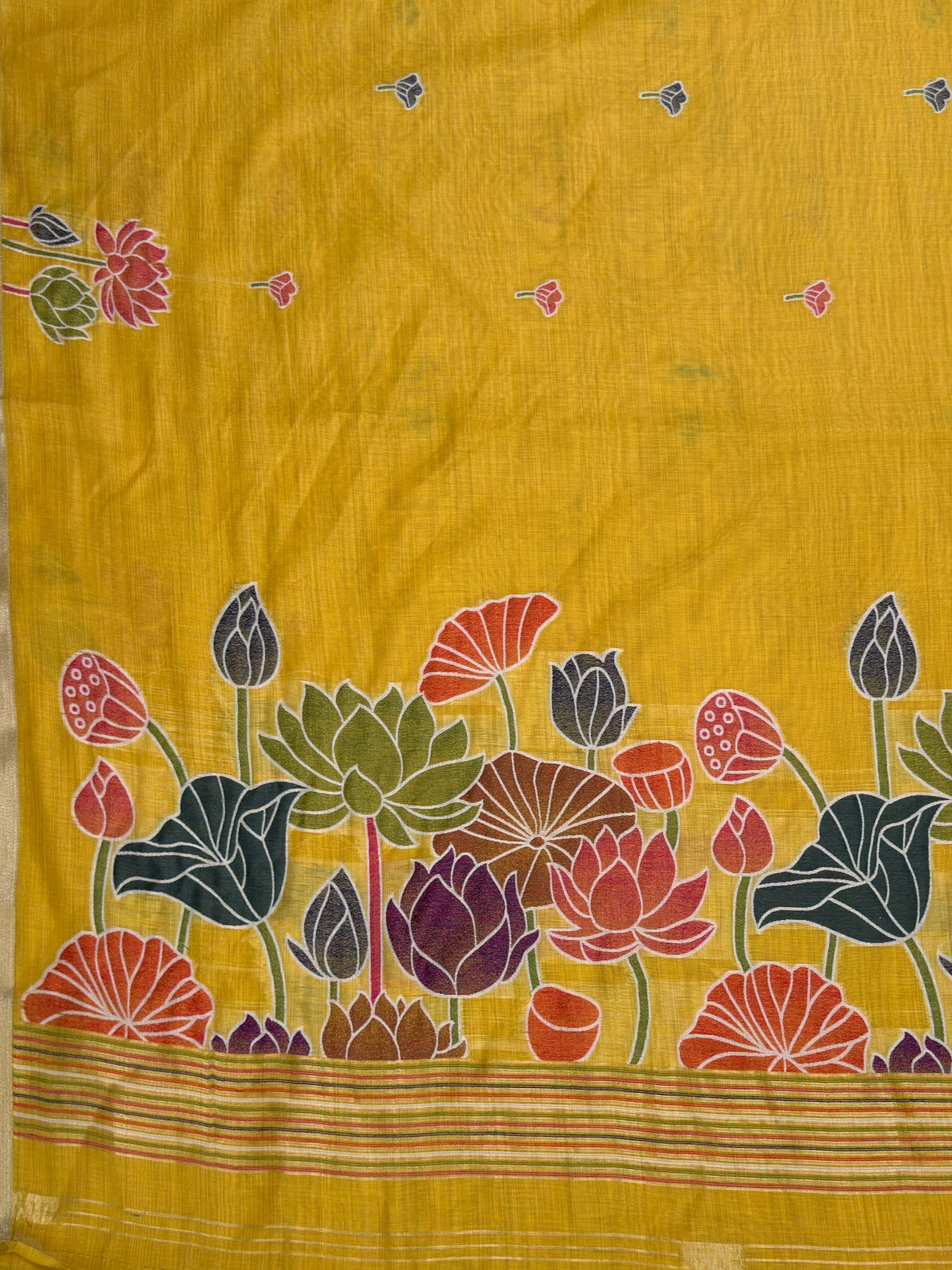 MIMOSA Gold Saree Saree — pallu and zari work detail