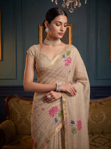 MIMOSA Half White Saree Saree — pose 10 styling detail
