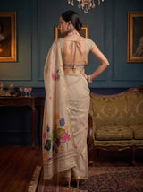 MIMOSA Half White Saree Saree — pose 2 styling detail