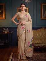 MIMOSA Half White Saree Saree — pose 4 styling detail