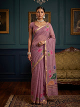 MIMOSA Lavender Saree Saree — front view on mannequin