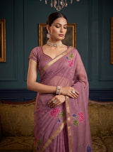 MIMOSA Lavender Saree Saree — pose 10 styling detail
