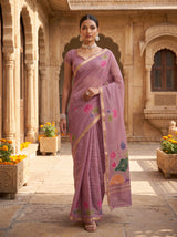MIMOSA Lavender Saree Saree — pose 6 styling detail