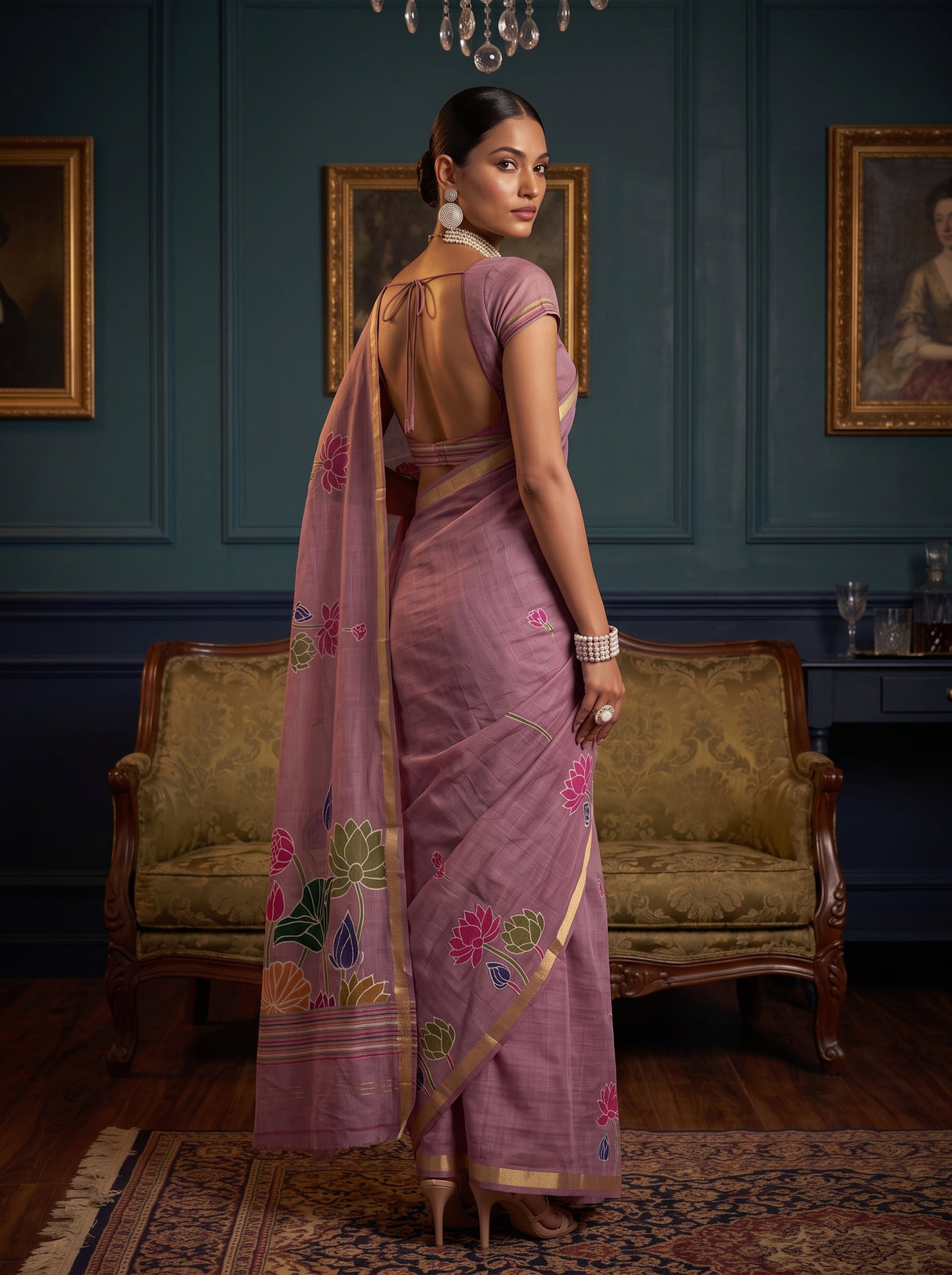 MIMOSA Lavender Saree Saree — pose 7 styling detail