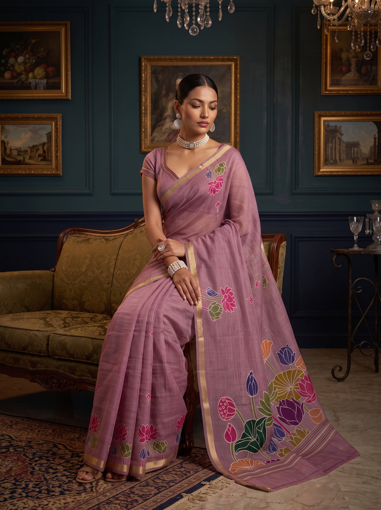 MIMOSA Lavender Saree Saree — pose 8 styling detail