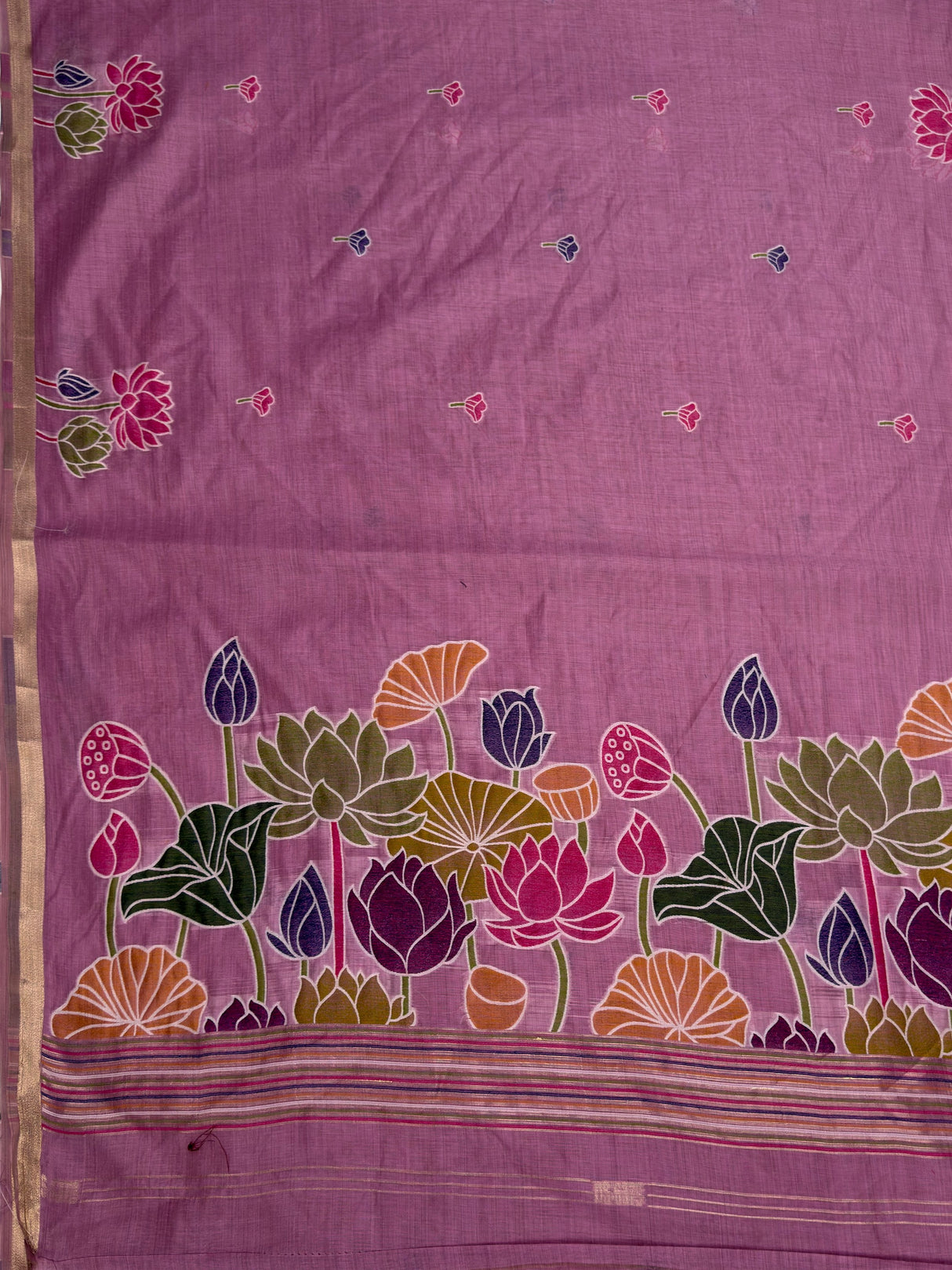 MIMOSA Lavender Saree Saree — pallu and zari work detail