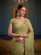 MIMOSA Pista Saree Saree — pose 10 styling detail