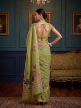 MIMOSA Pista Saree Saree — pose 2 styling detail
