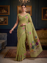 MIMOSA Pista Saree Saree — pose 9 styling detail