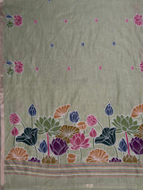 MIMOSA Pista Saree Saree — pallu and zari work detail