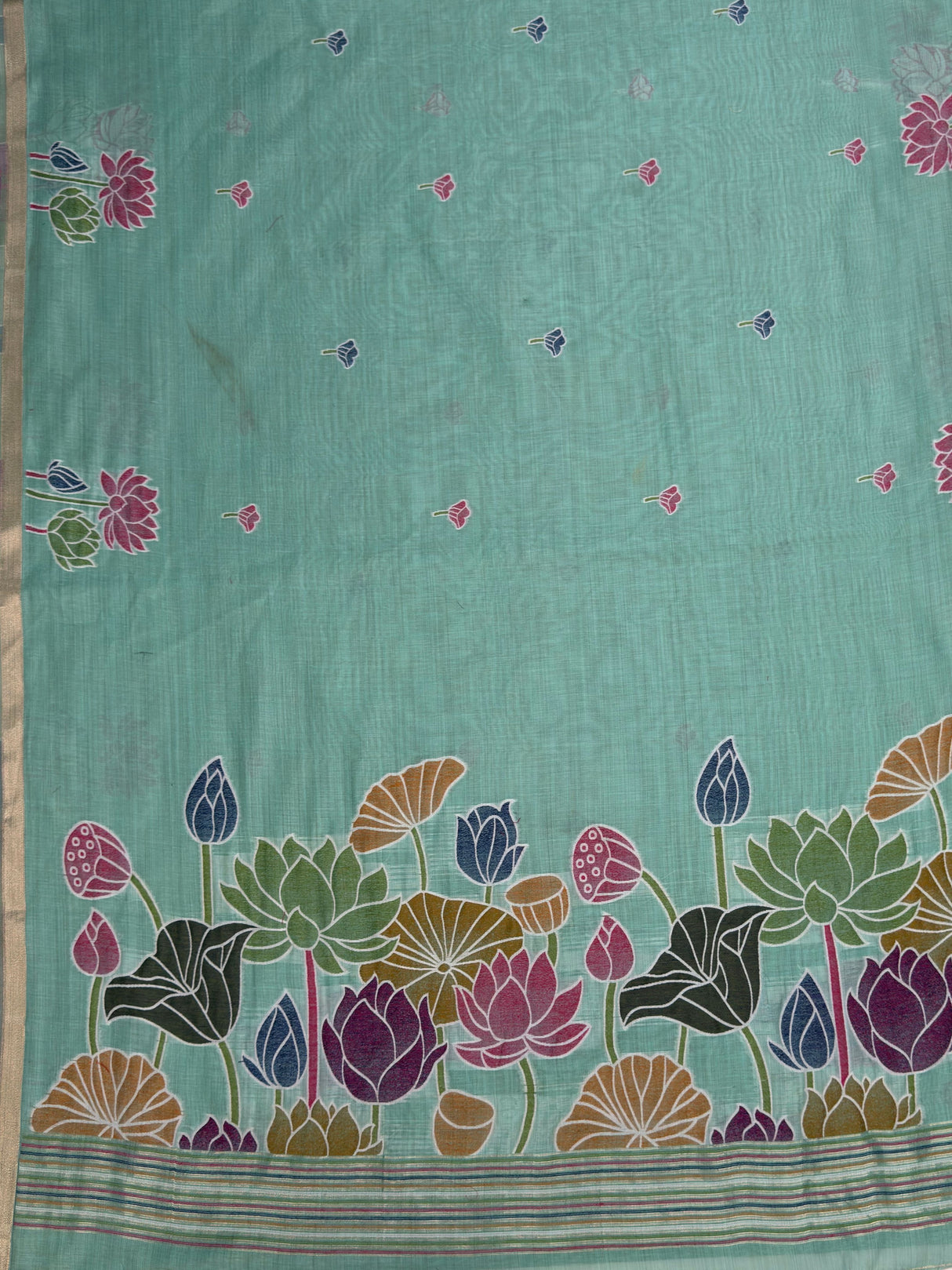 MIMOSA Rama Saree Saree — pallu and zari work detail