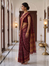 MIMOSA Maroon Saree Saree — pose 3 styling detail