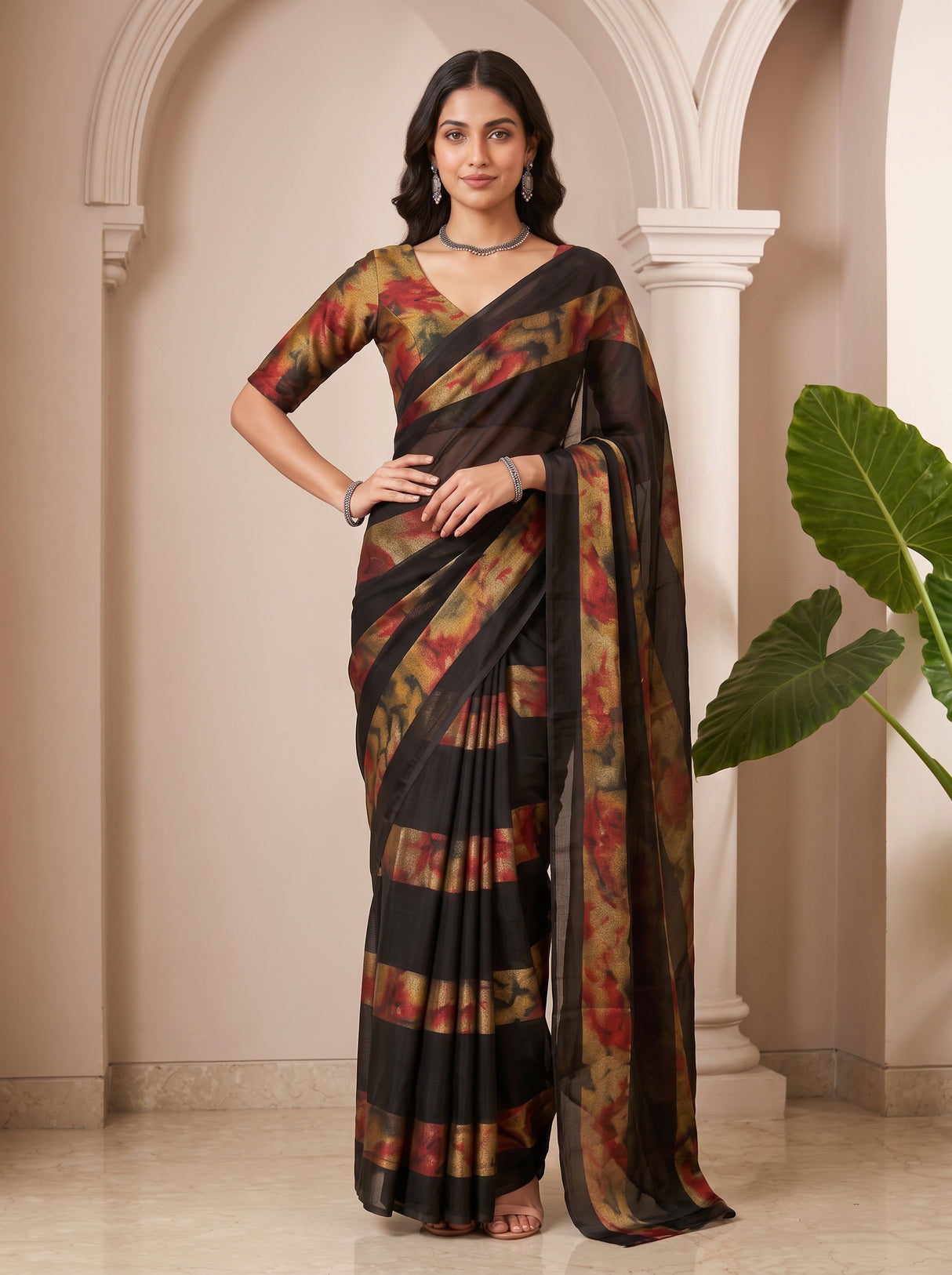 MIMOSA Black Saree Saree — pose 4 styling detail