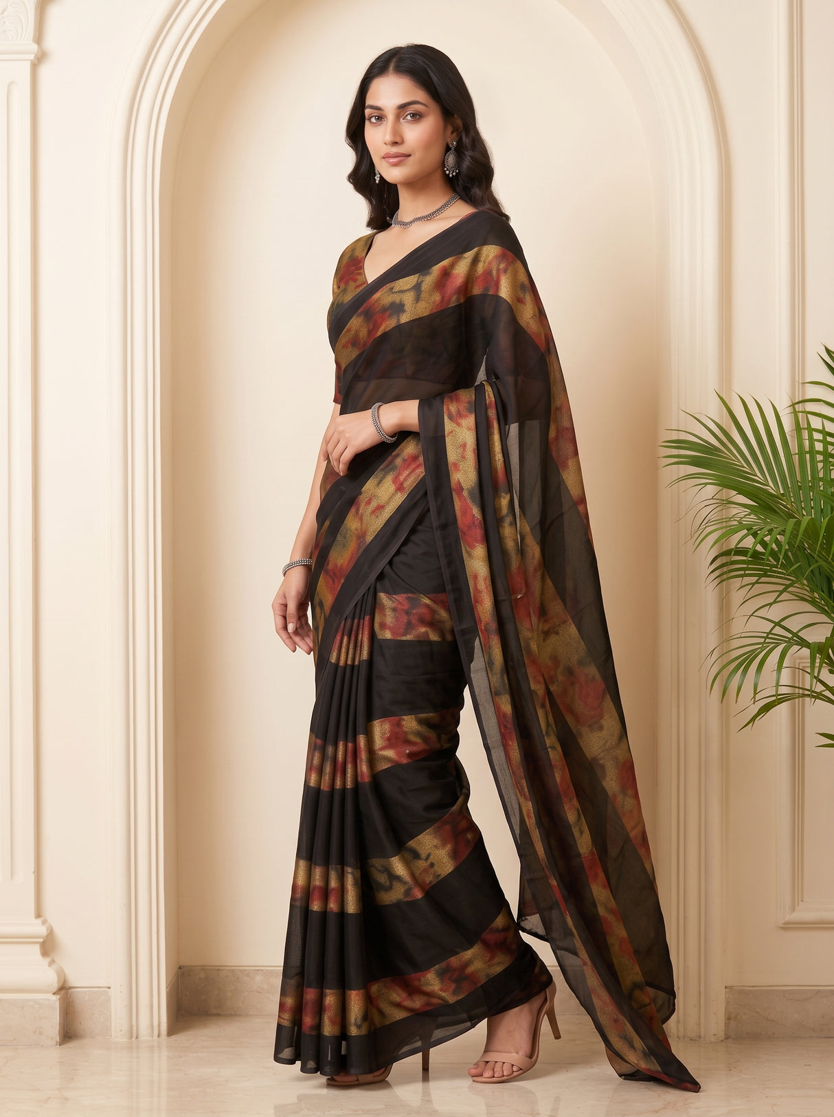 MIMOSA Black Saree Saree — pose 5 styling detail
