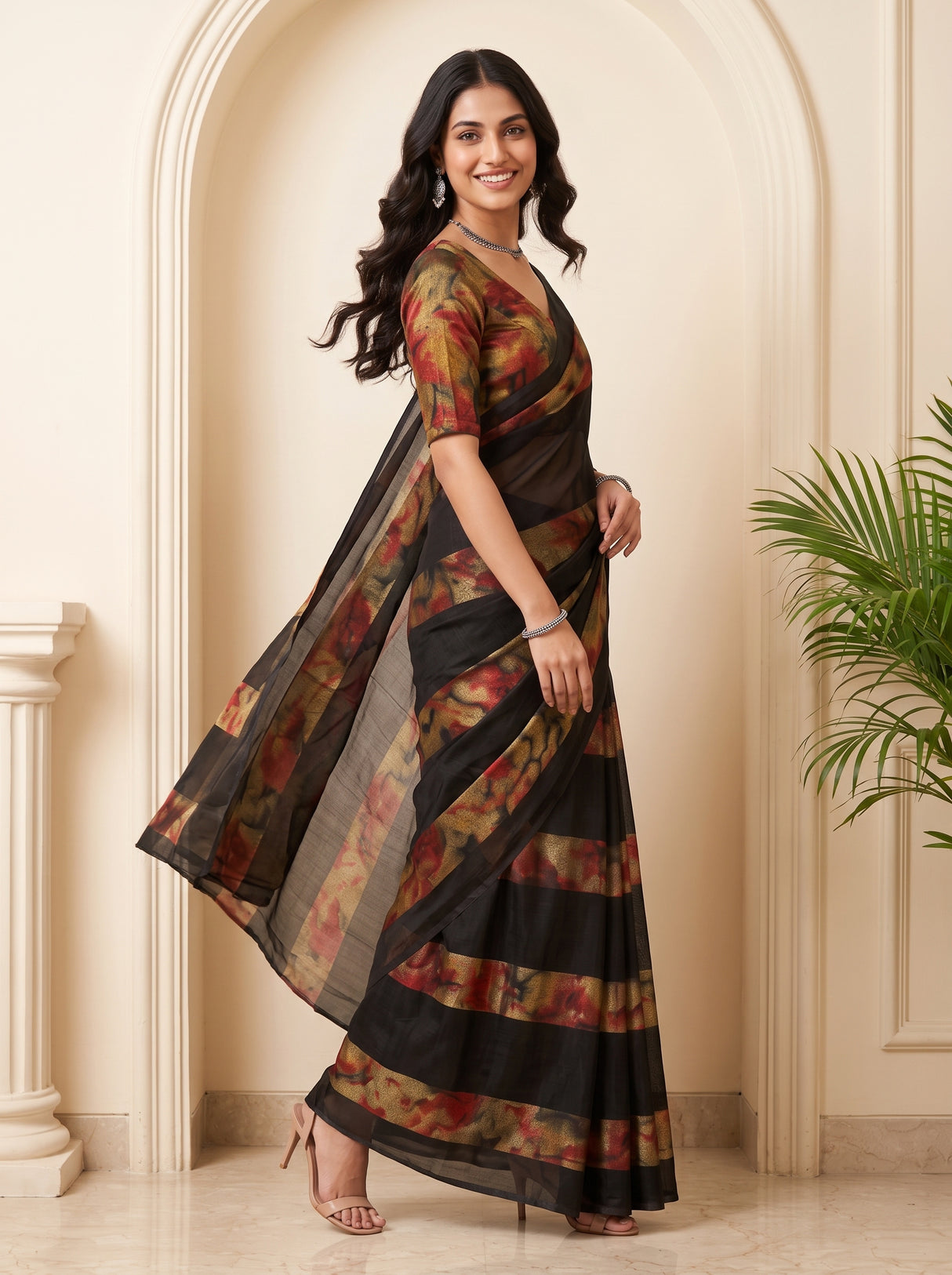 MIMOSA Black Saree Saree — pose 9 styling detail