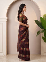 MIMOSA Chocolate Saree Saree — pose 3 styling detail