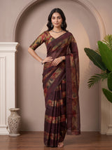 MIMOSA Chocolate Saree Saree — pose 4 styling detail