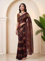 MIMOSA Chocolate Saree Saree — pose 5 styling detail