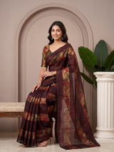 MIMOSA Chocolate Saree Saree — pose 8 styling detail
