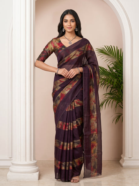 MIMOSA Jamun Saree Saree — front view on mannequin