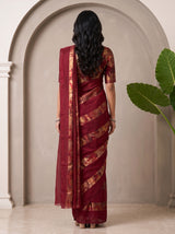 MIMOSA Maroon Saree Saree — pose 2 styling detail