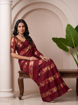 MIMOSA Maroon Saree Saree — pose 8 styling detail