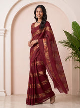 MIMOSA Maroon Saree Saree — pose 9 styling detail