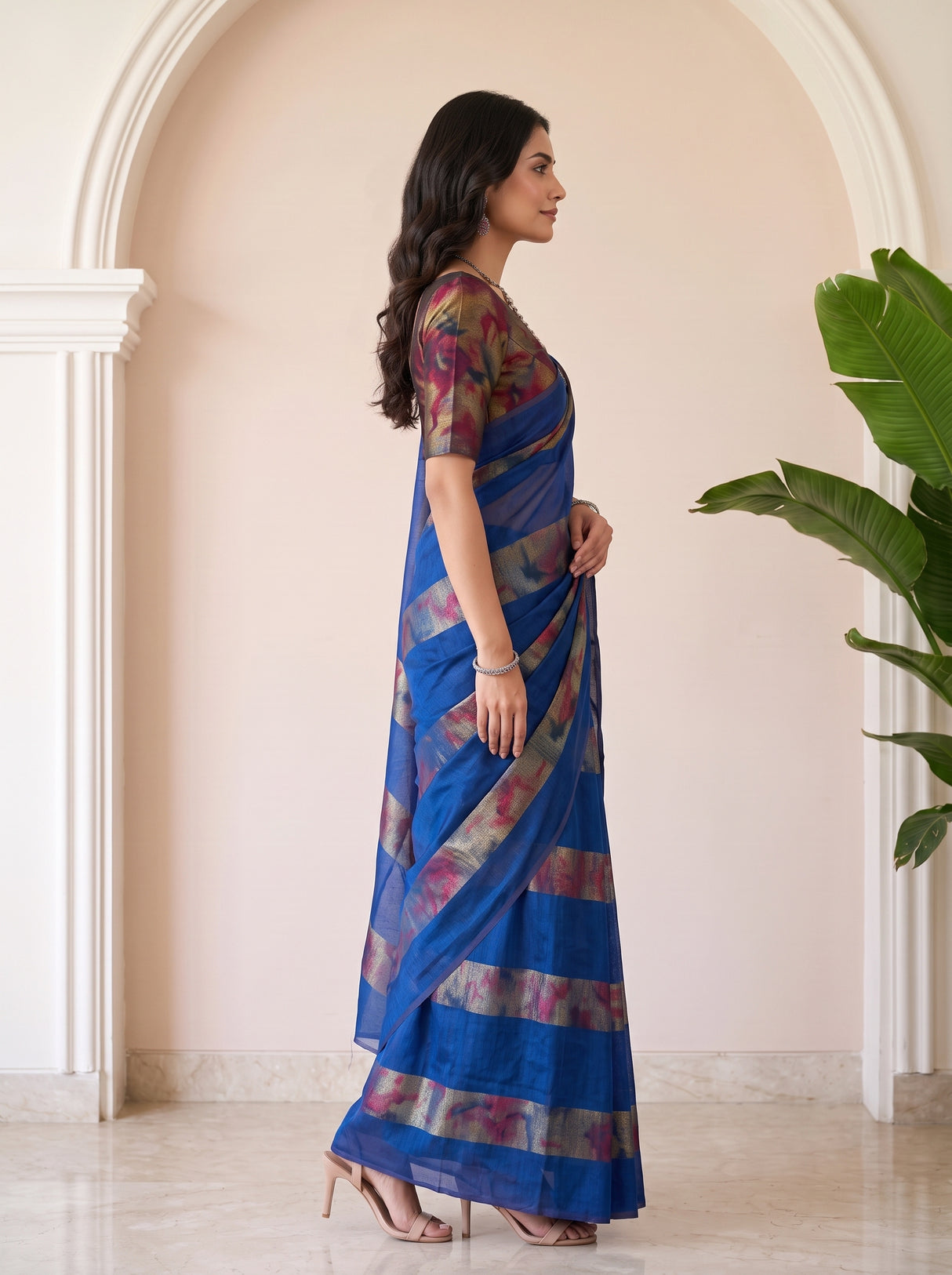 MIMOSA Navy Saree Saree — pose 3 styling detail