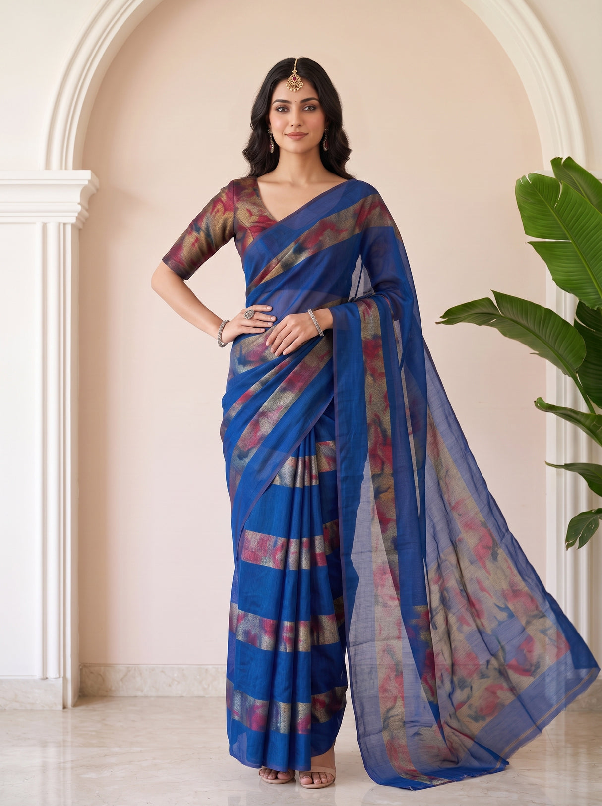 MIMOSA Navy Saree Saree — pose 4 styling detail