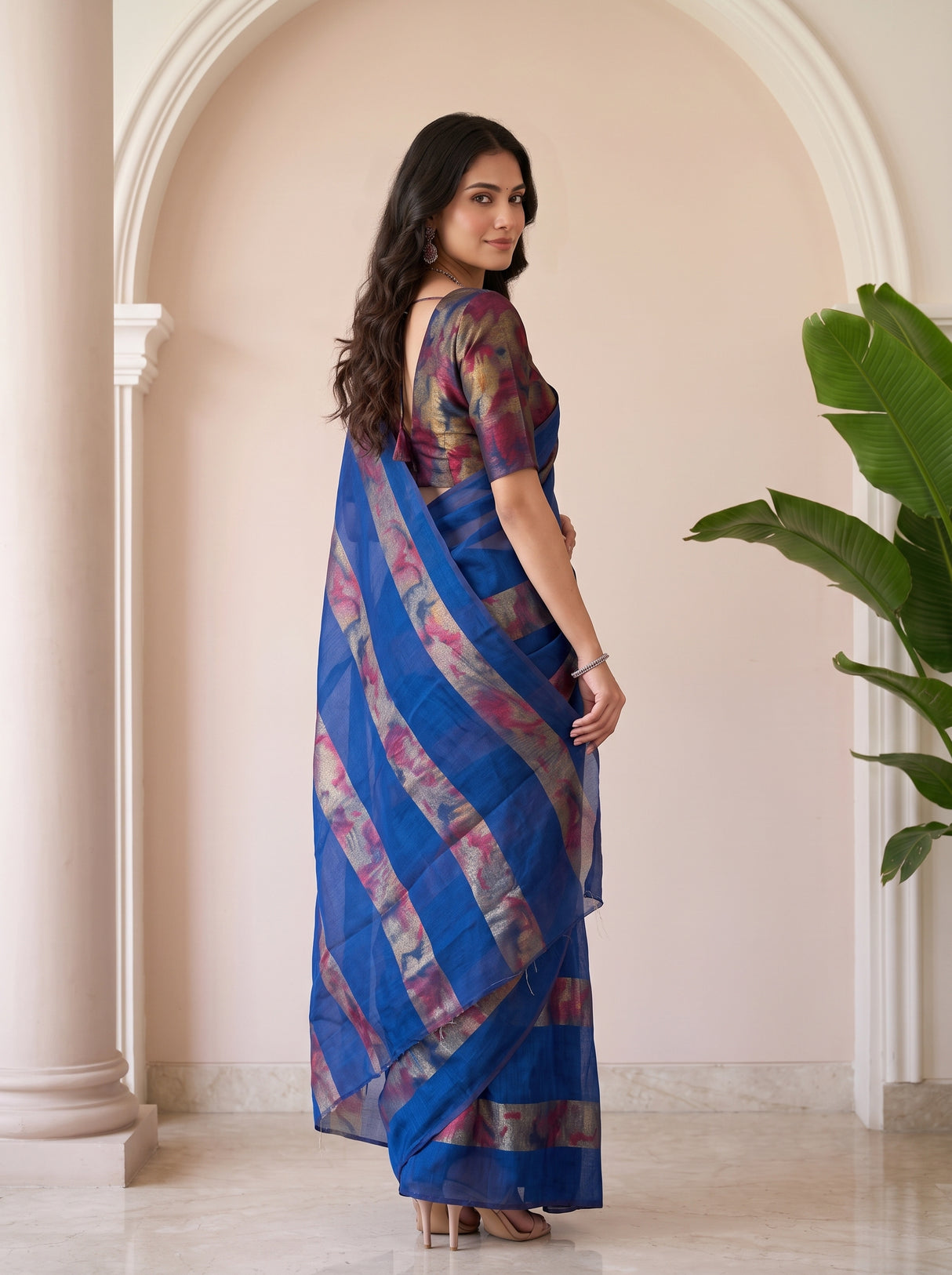 MIMOSA Navy Saree Saree — pose 7 styling detail