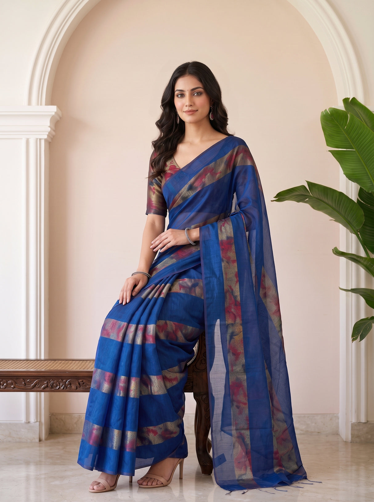 MIMOSA Navy Saree Saree — pose 8 styling detail