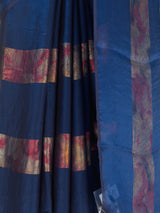 MIMOSA Navy Saree Saree — fleets shot full lifestyle