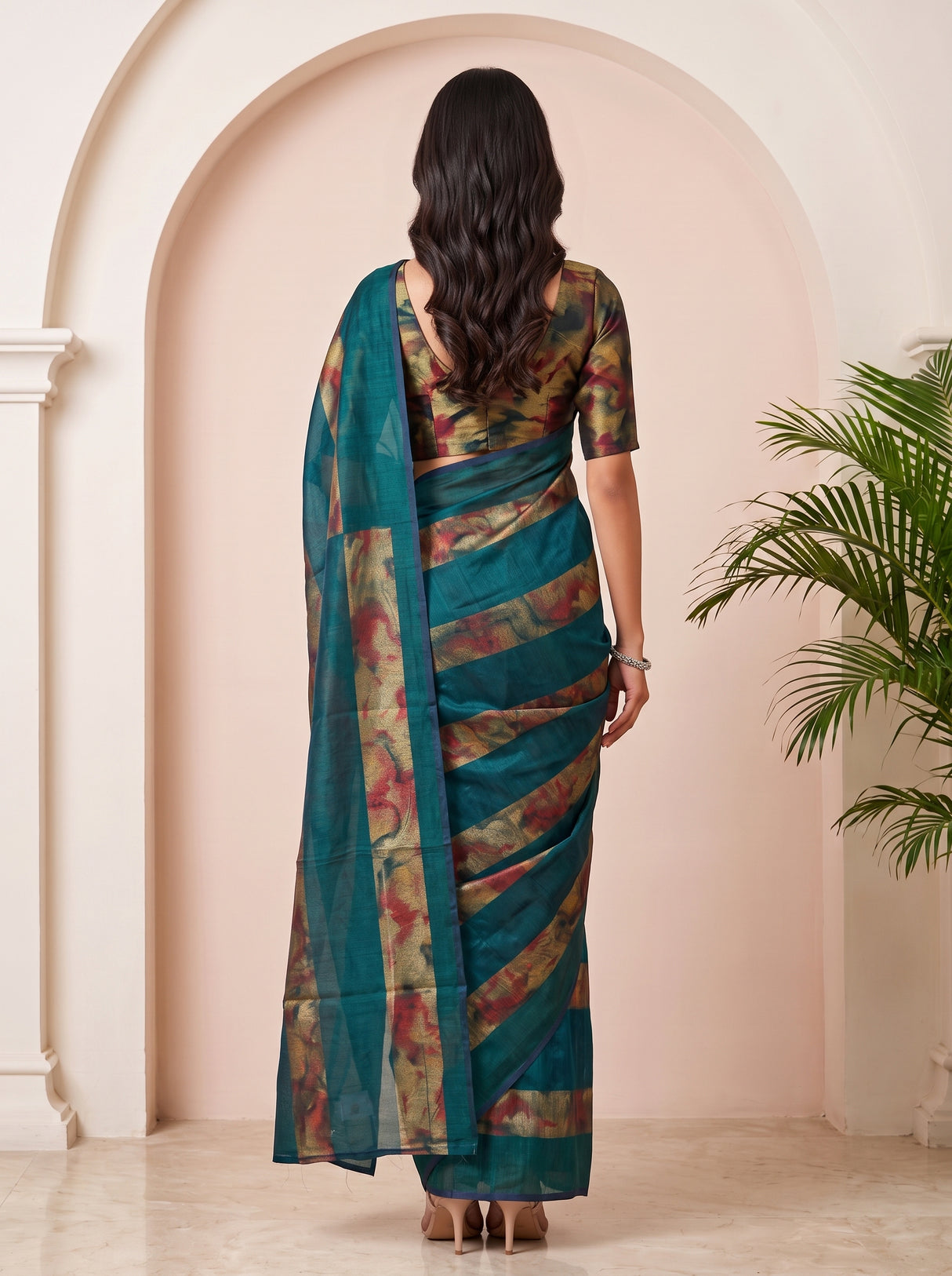 MIMOSA Sapphire Saree Saree — pose 2 styling detail