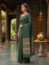 MIMOSA Bottle Green Saree Saree — pose 3 styling detail