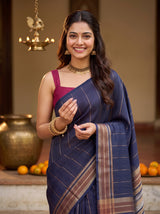 MIMOSA Navy Saree Saree — pose 10 styling detail