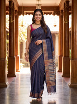 MIMOSA Navy Saree Saree — pose 6 styling detail