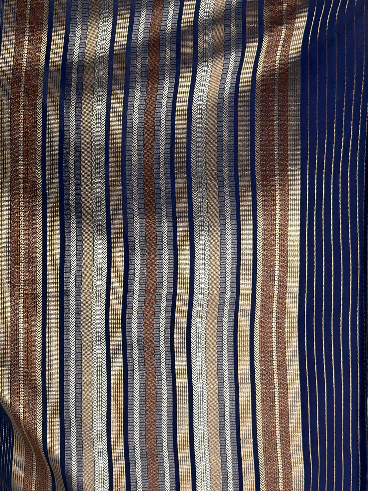 MIMOSA Navy Saree Saree — pallu and zari work detail