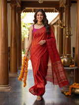 MIMOSA Orange Saree Saree — pose 6 styling detail