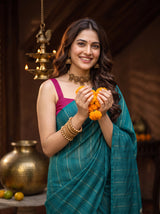 MIMOSA Sapphire Saree Saree — pose 10 styling detail