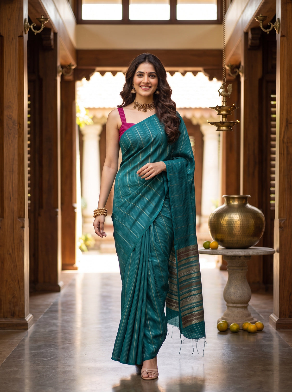 MIMOSA Sapphire Saree Saree — pose 6 styling detail
