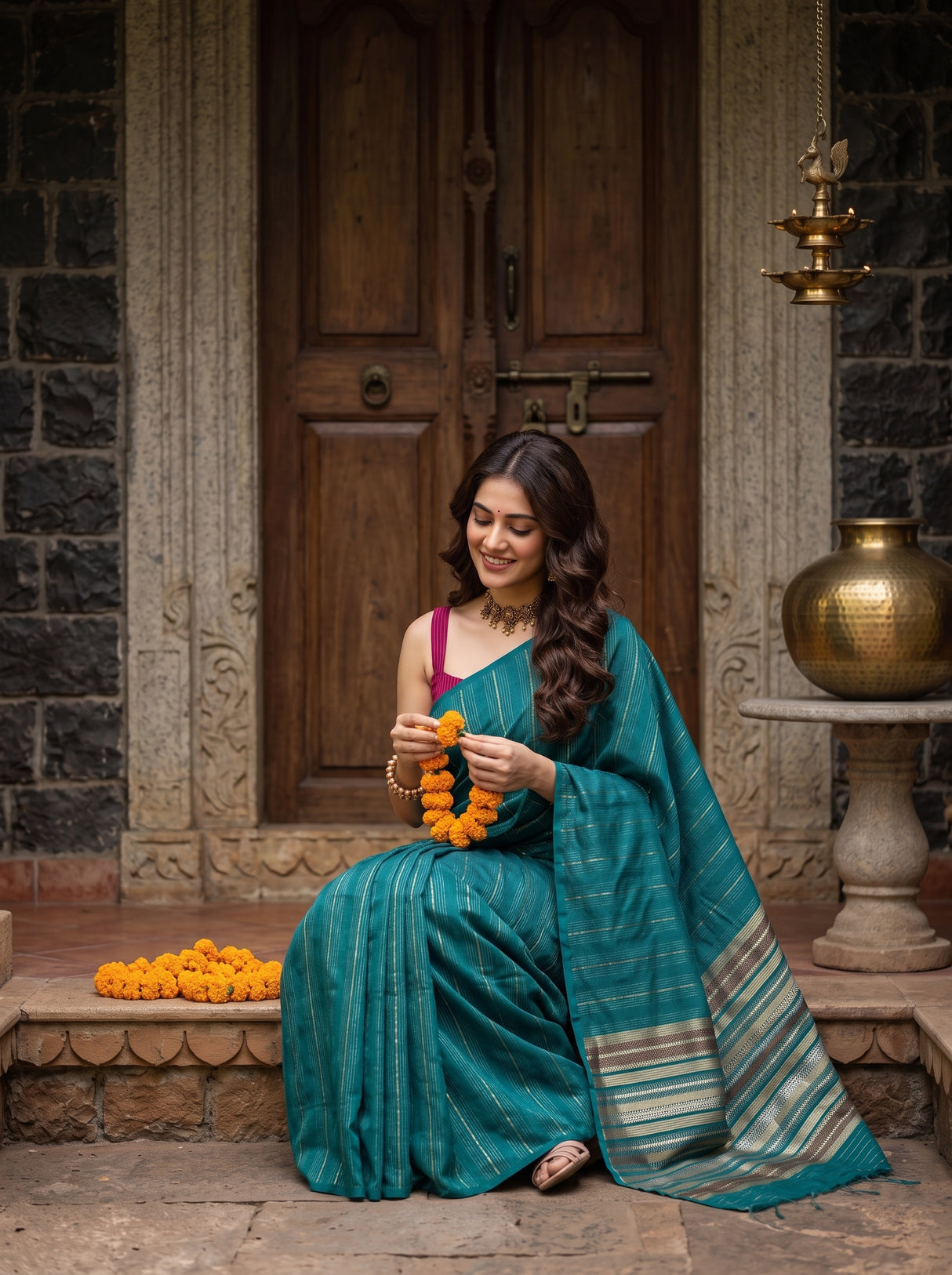 MIMOSA Sapphire Saree Saree — pose 8 styling detail