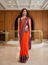 MIMOSA Orange Saree Saree — pose 5 styling detail