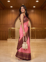 MIMOSA Pink Saree Saree — pose 3 styling detail