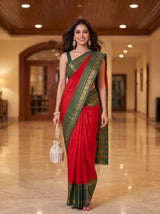 MIMOSA Red Saree Saree — pose 6 styling detail