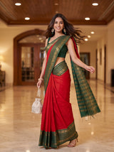 MIMOSA Red Saree Saree — pose 9 styling detail